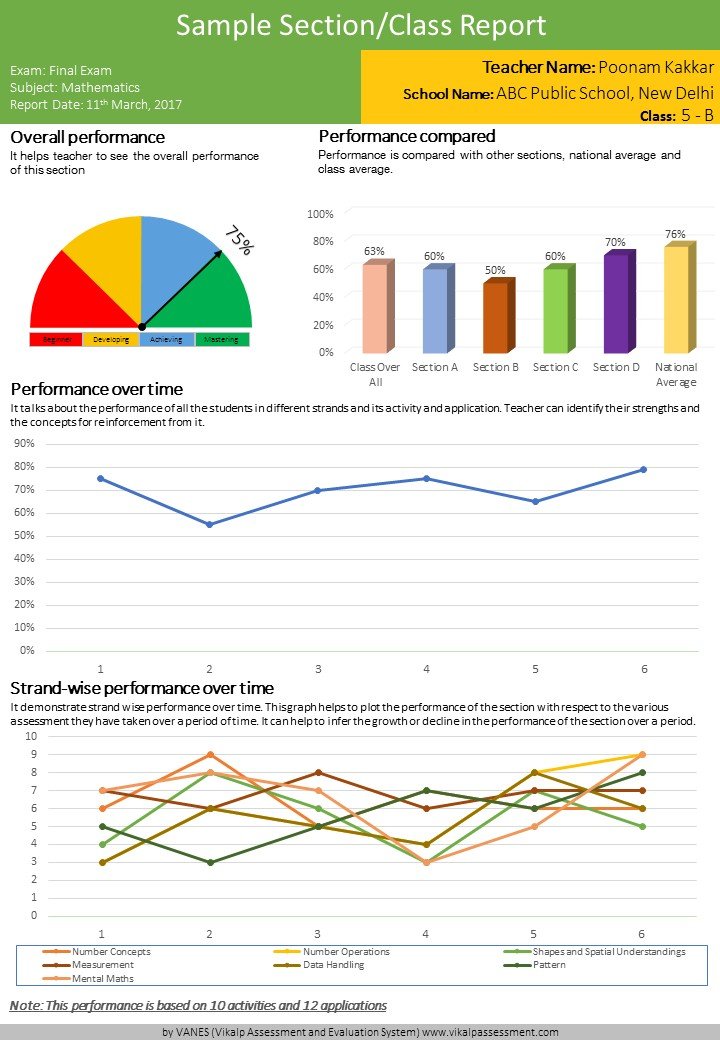 Section Report Assessment Page