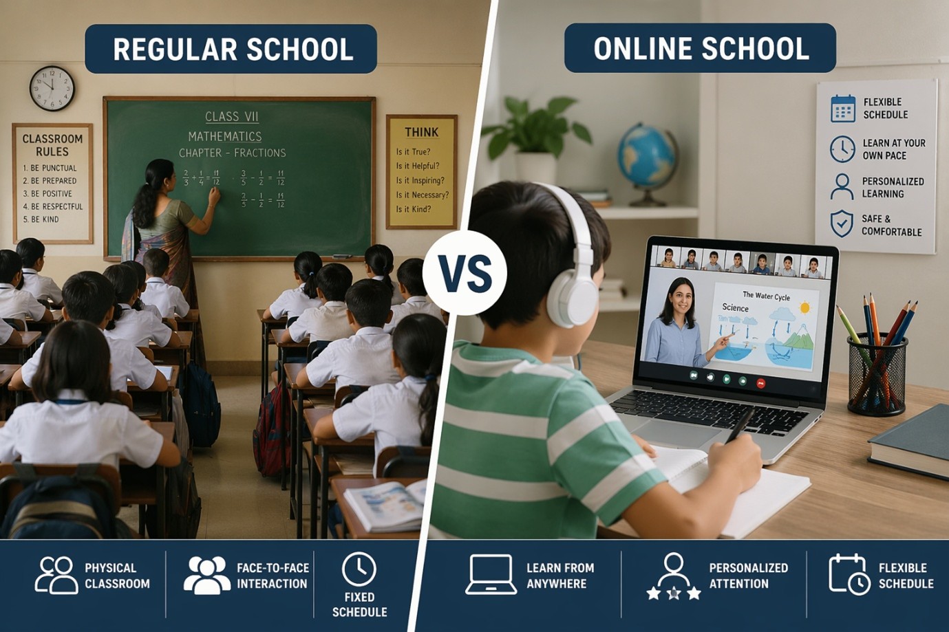Online School vs Regular School